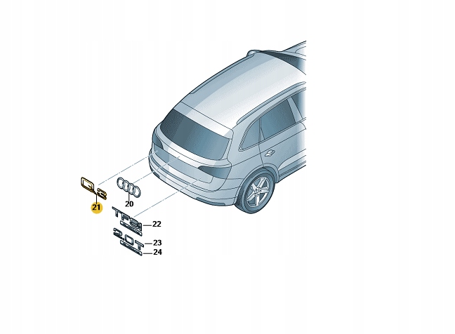 

Chromowy Napis Emblemat ~Q3~ Audi Od Aso