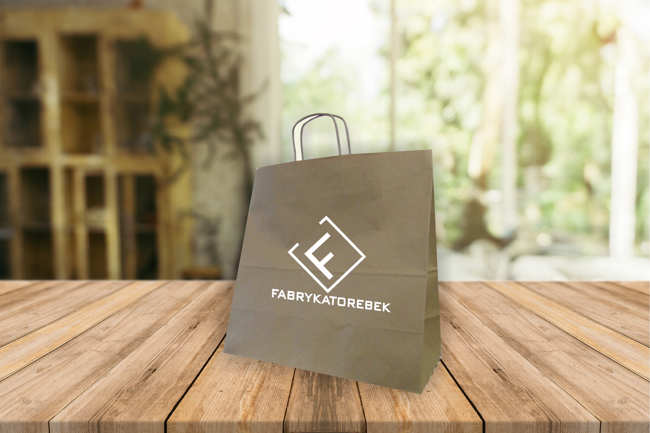 TORBA PAPIEROWA biała Z logo 40X18X39 1000 SZT Marka inna