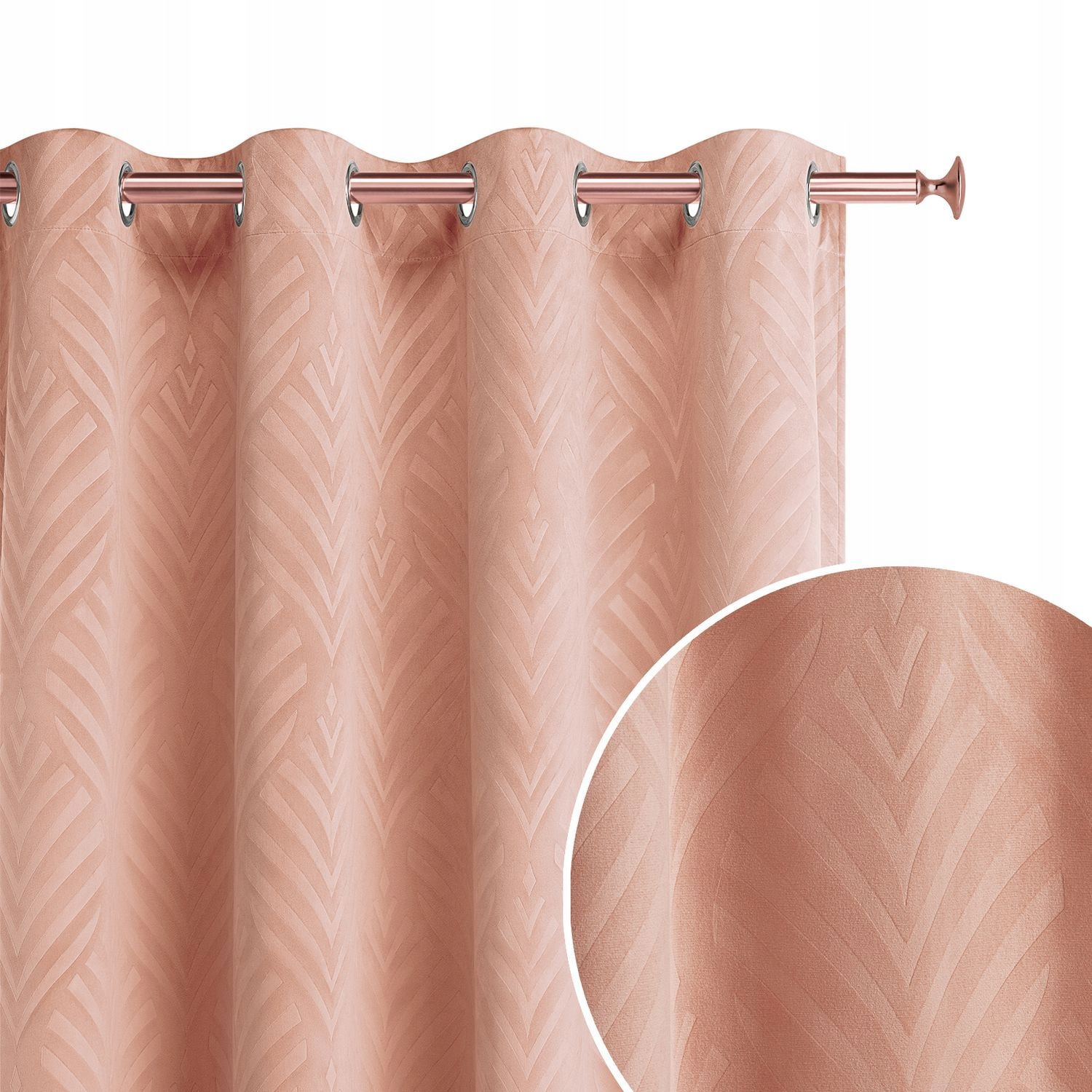 ZASŁONA WELUROWA LEAFLY 140X205 PRZELOTKI PUDROWY