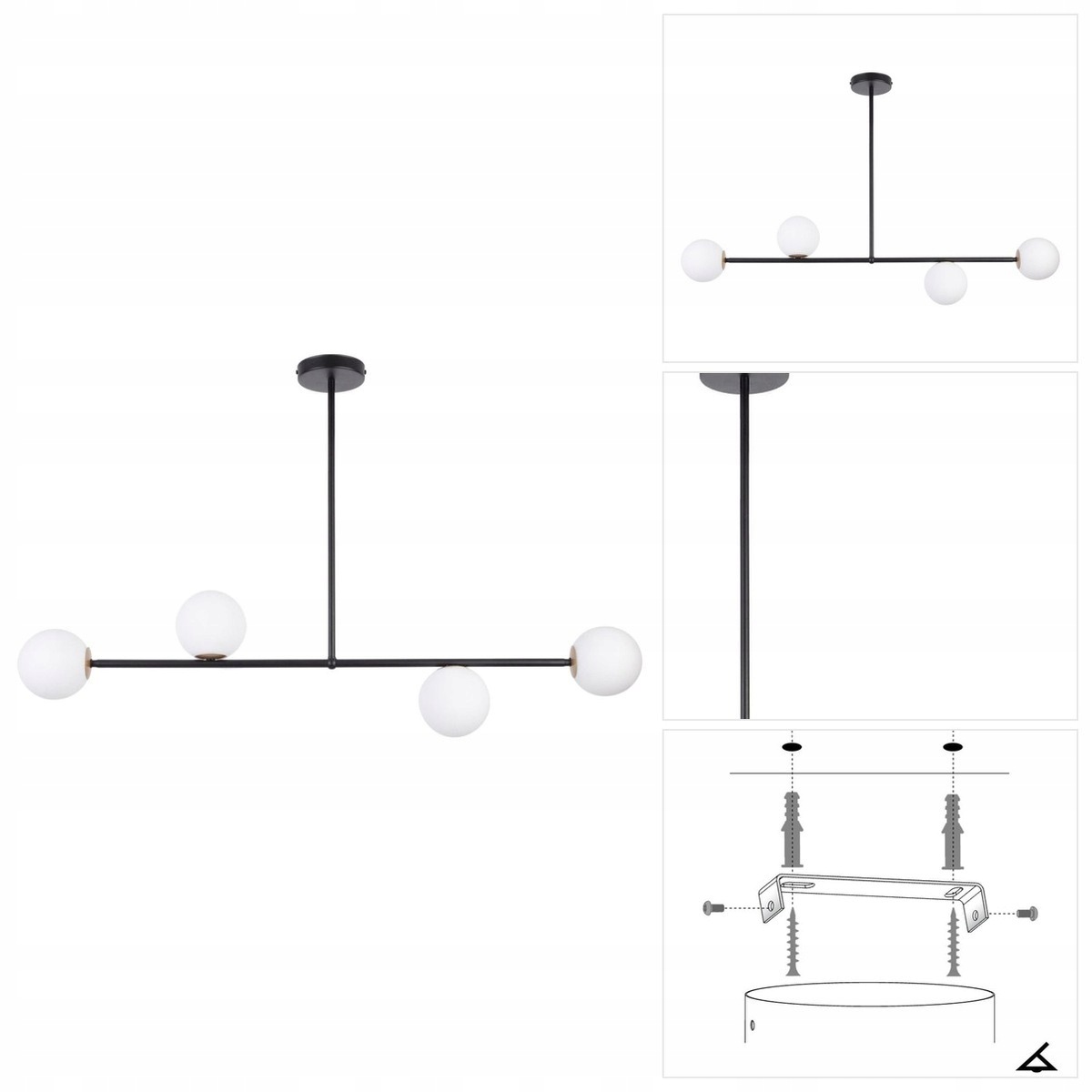 Černá závěsná lampa Gama 4 moderní nad kuchyňským ostrovem Sigma Lighting