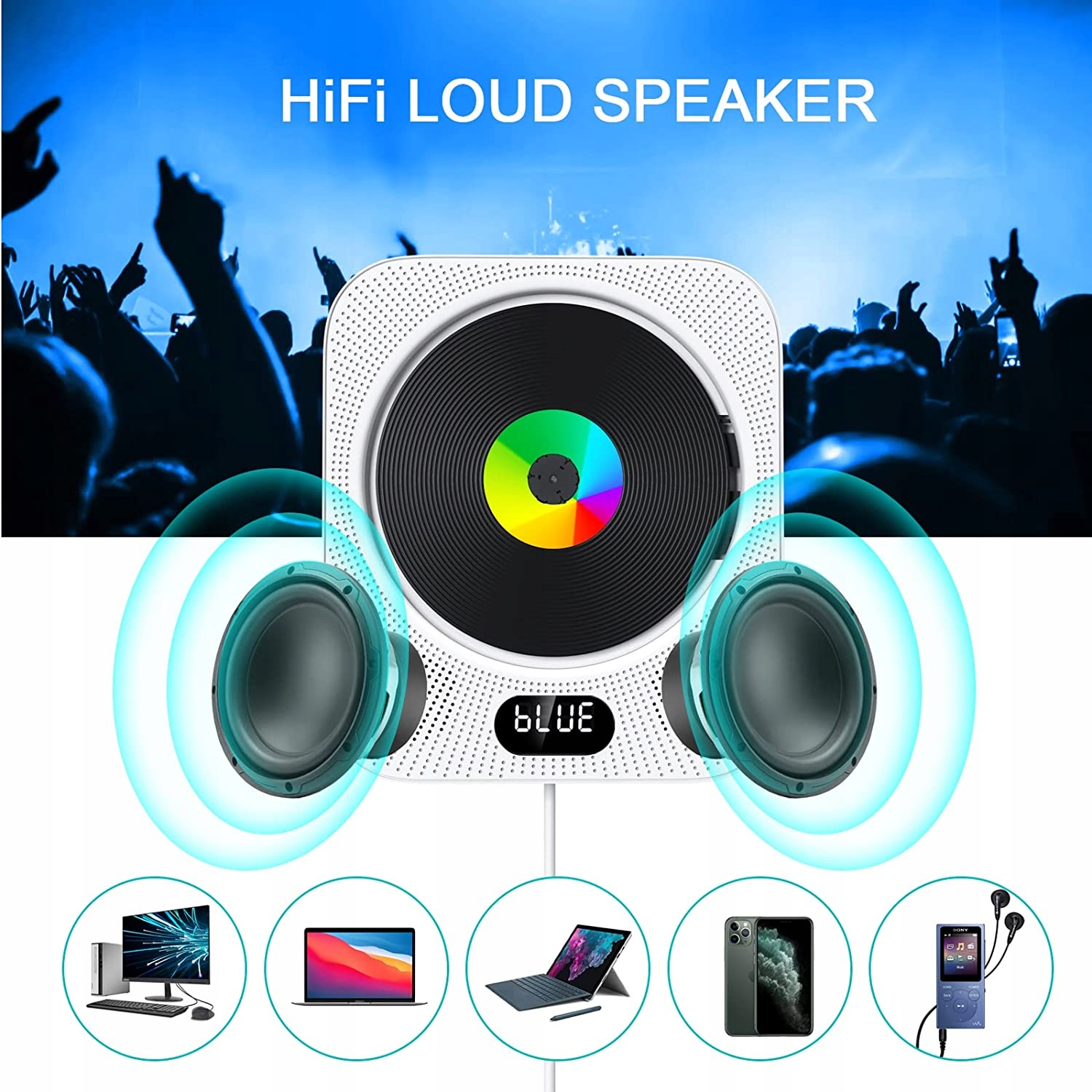 CD-ПЛЕЕР НАСТЕННЫЙ LCD USB FM РАДИО ПУЛЬТ ДИСТАНЦИОННОГО УПРАВЛЕНИЯ SD EAN (GTIN) 3847839274892