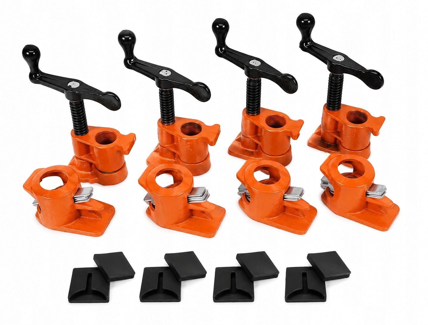 4X Stojący Ścisk Rurowy Bezkońcowy 3/4" Stolarski Zacisk Montażowy+nakładki