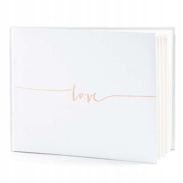 Księga Gości Weselnych BIAŁA napis ZŁOTY GUEST