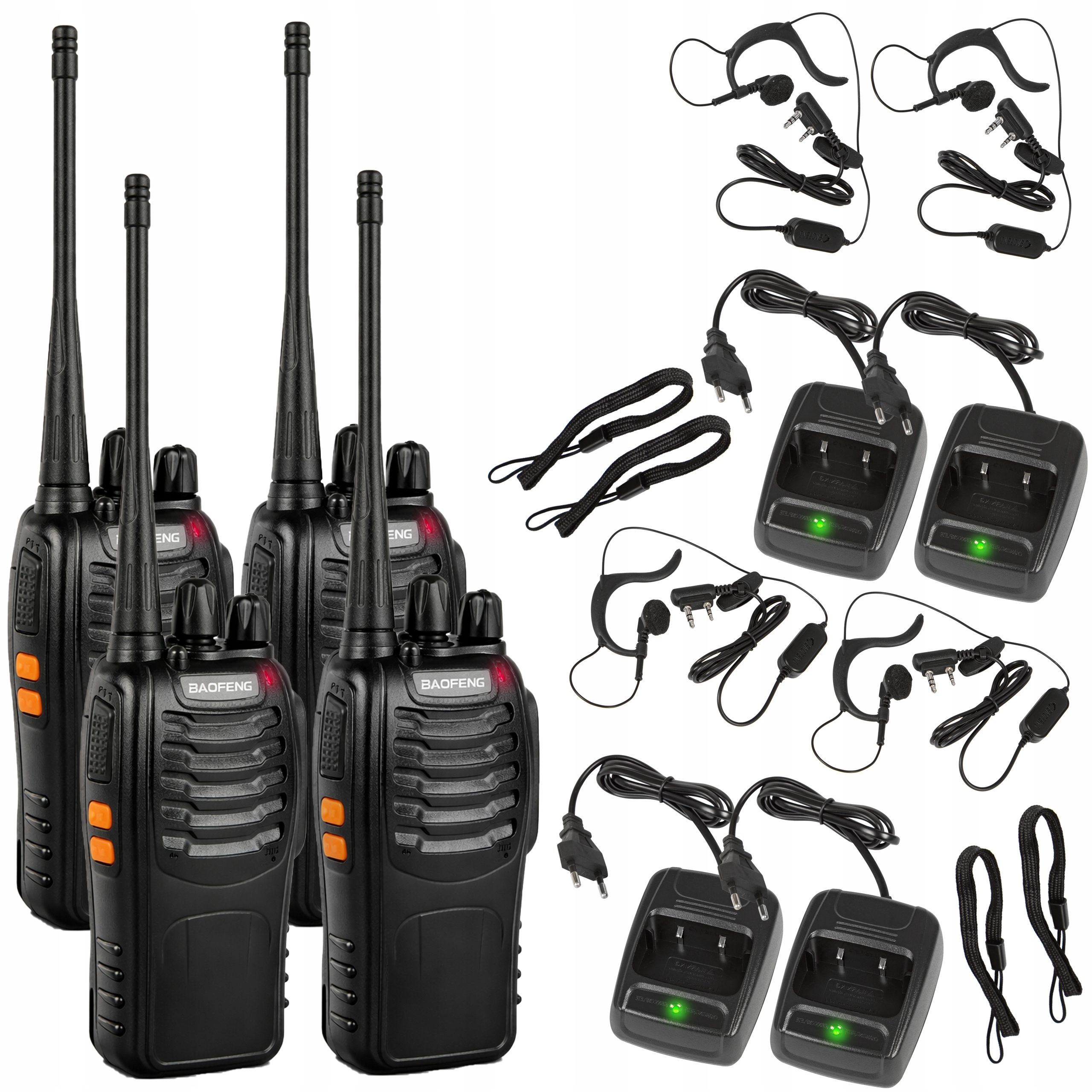 Vysílačka 4x Vysílačka Baofeng BF-888S Pmr Velký Dosah Radiotelefonu