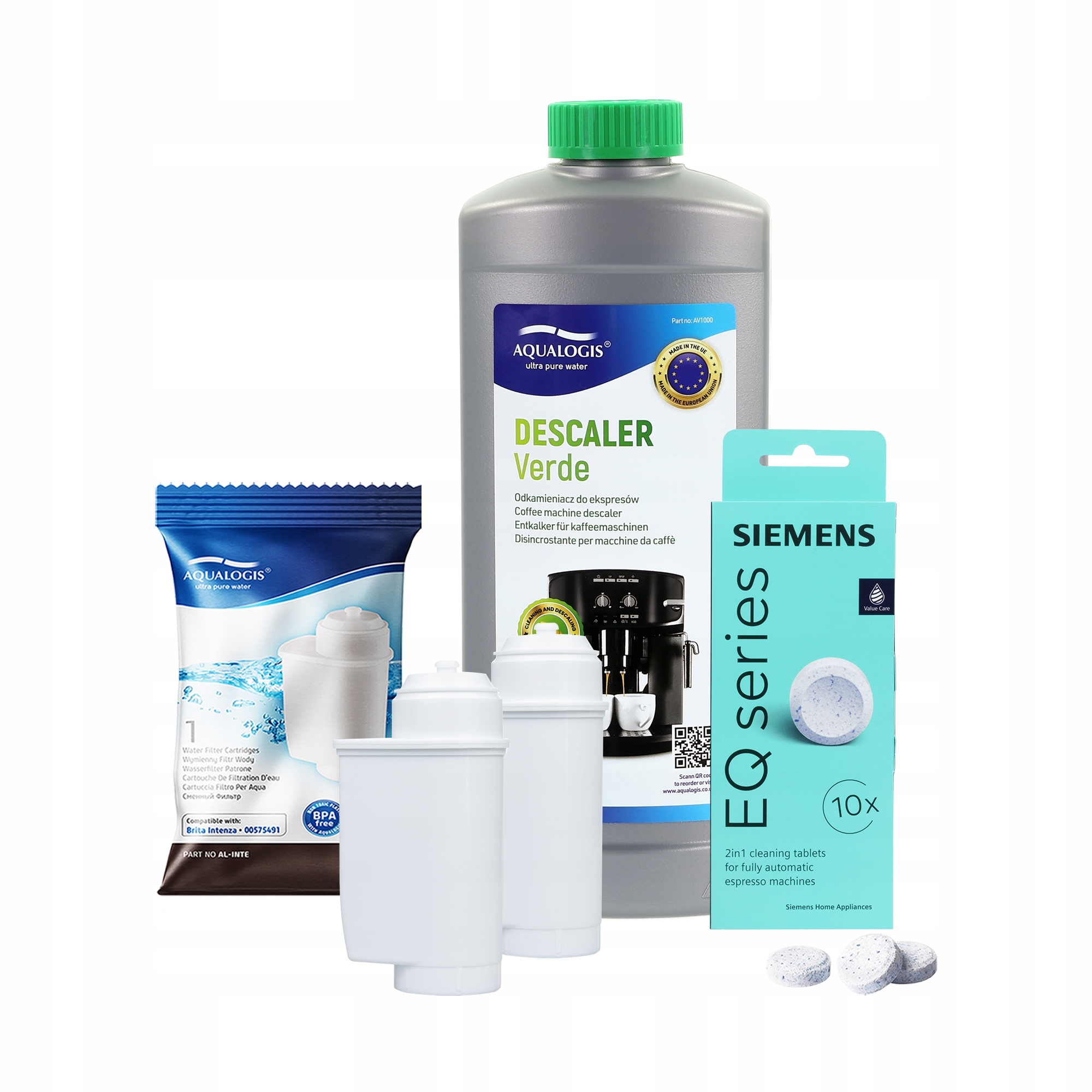 2x filtr vody AL-Inte pro kávovar Siemens odvápňovač 1 l tablety