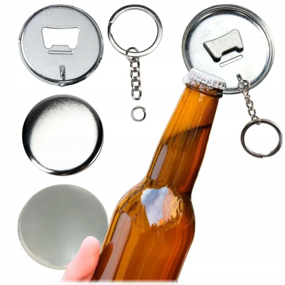 Zestaw do tworzenia otwieraczy do butelek z brelokiem 58mm 100 szt. button