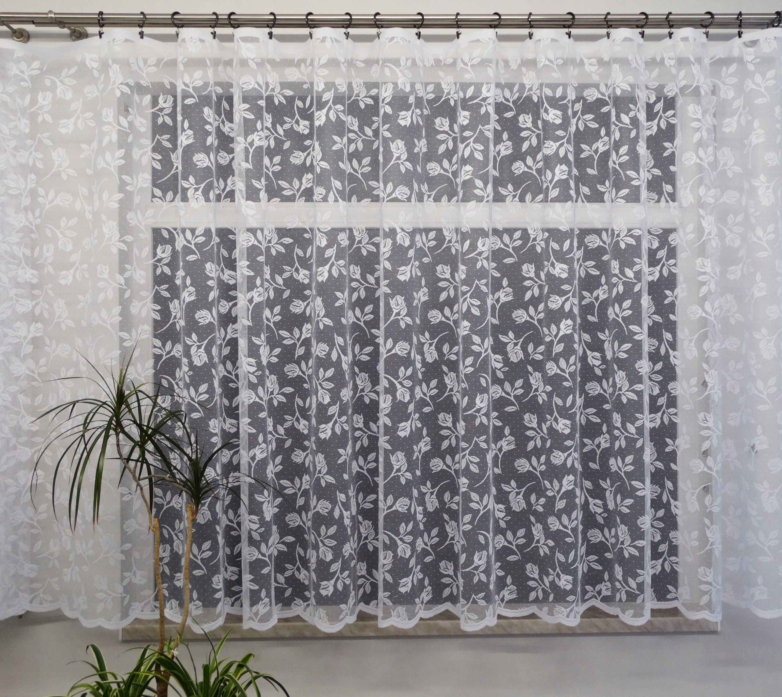 Mg Záclona 2038 Bílá 300x170 s páskou polský