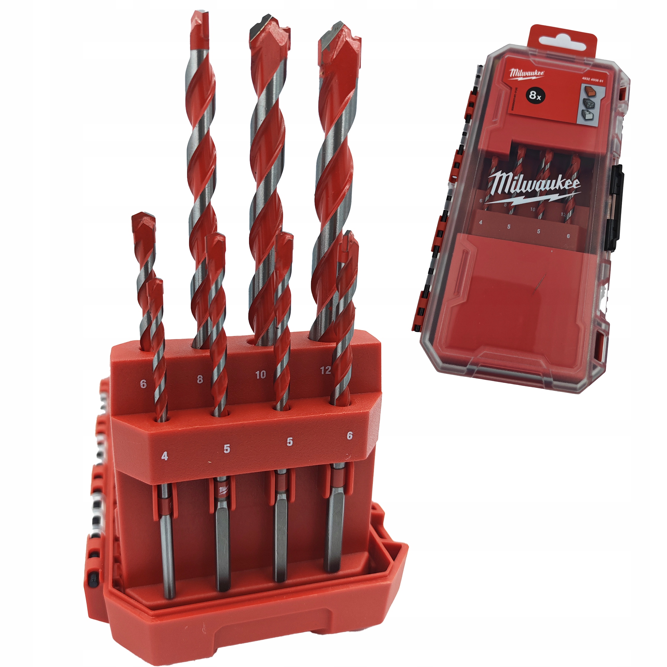 Milwaukee Zestaw wierteł udarowych do betonu 4-12mm 8sztuk 4932493881