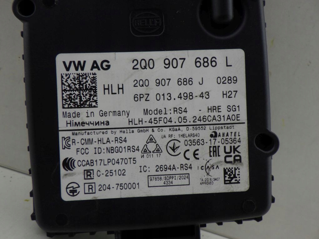 VW AUDI SKODA SEAT RADAR DISTRONIC ACC 2Q0907686L