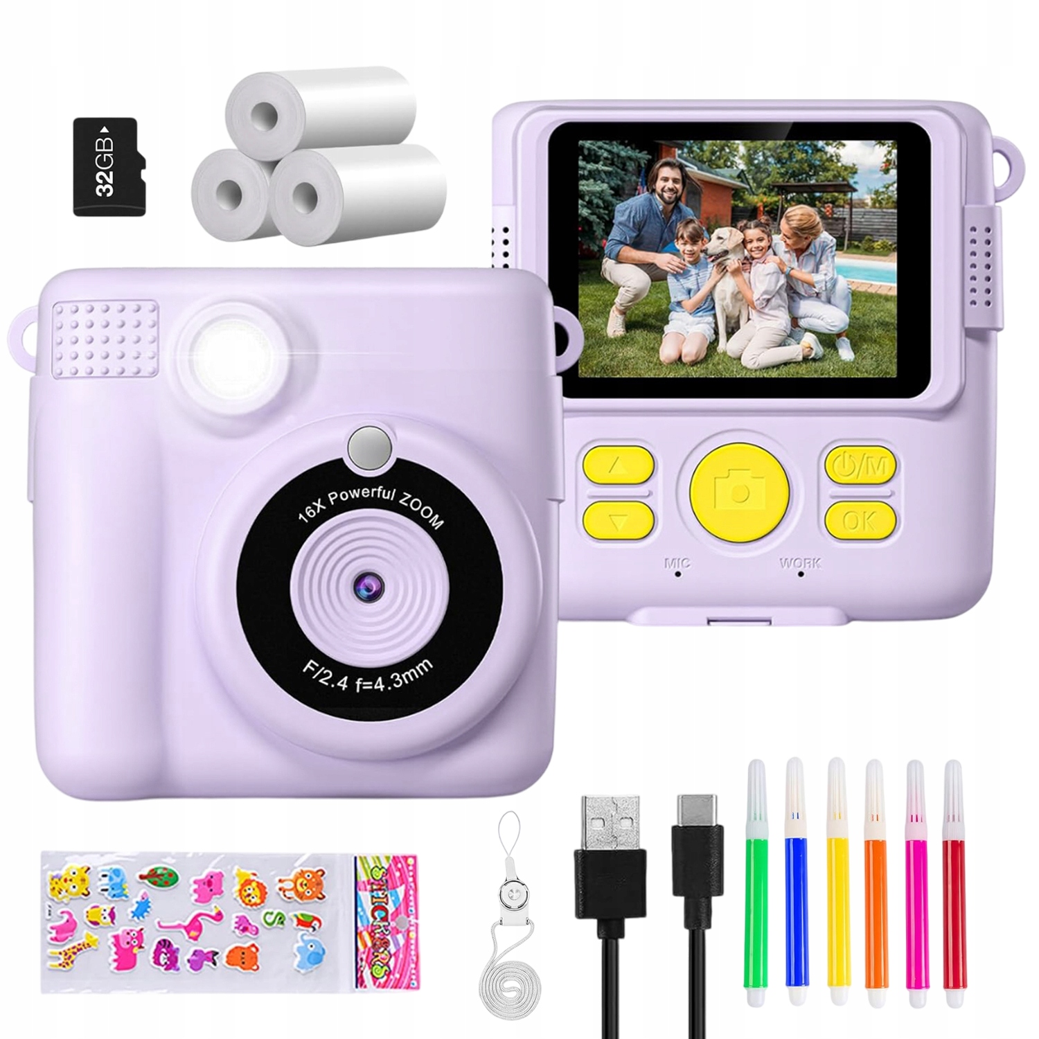 Termální Instantní Fotografická Tiskárna S Bleskem