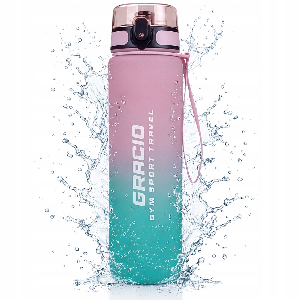 Bidon Na Wodę Sportowy Fitness 1L Tritan Miarka Motywacyjna Bpa Free Gracio
