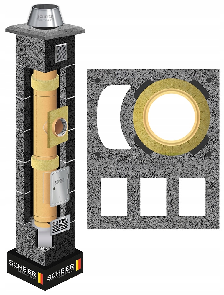 Keramický systémový komínový systém KW+W3 fi 160 10 m Standard 50x60