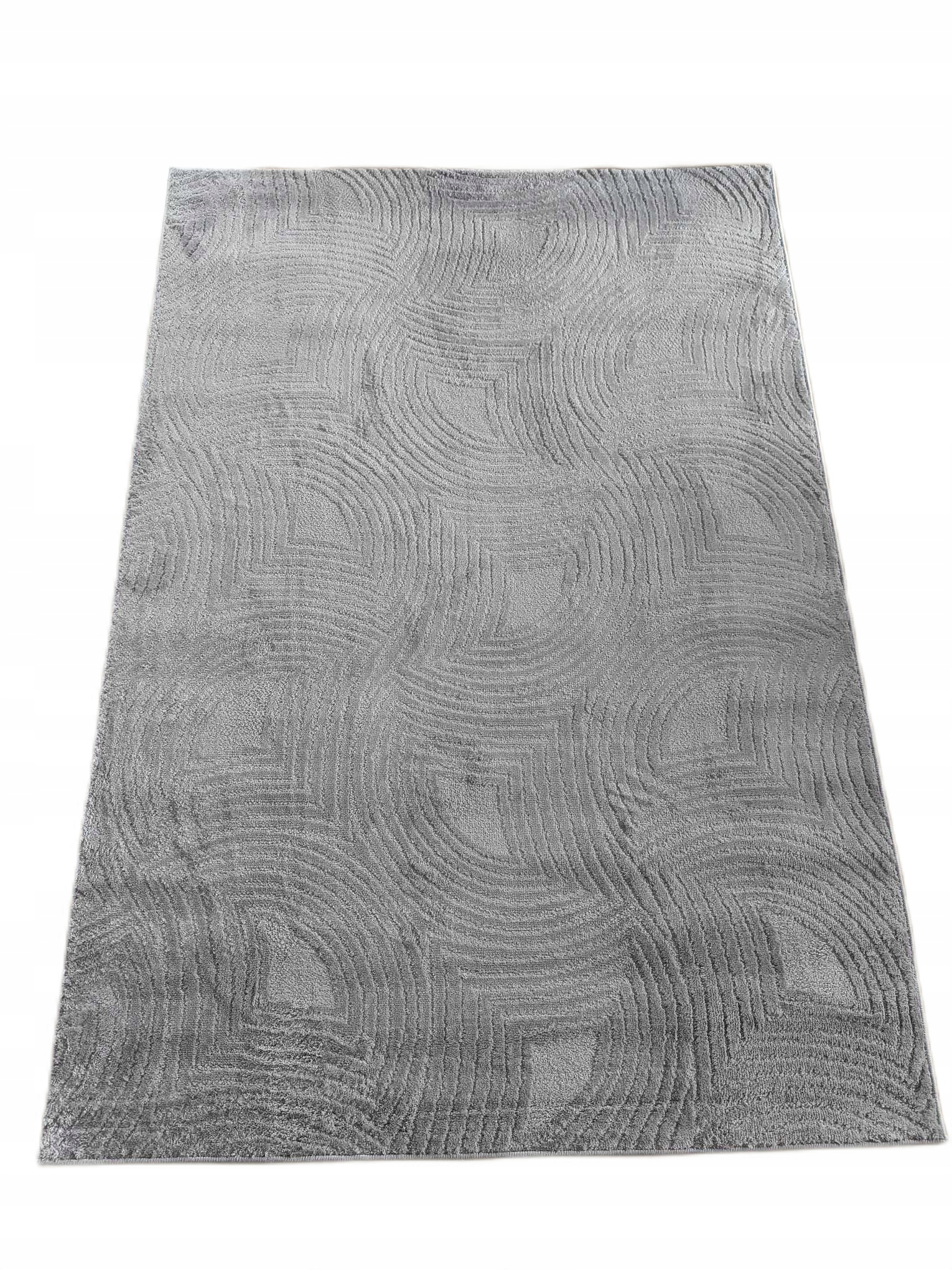 Moderný plyšový koberec 120 x 170 cm s krátkym mäkkým vlasom, farba šedá