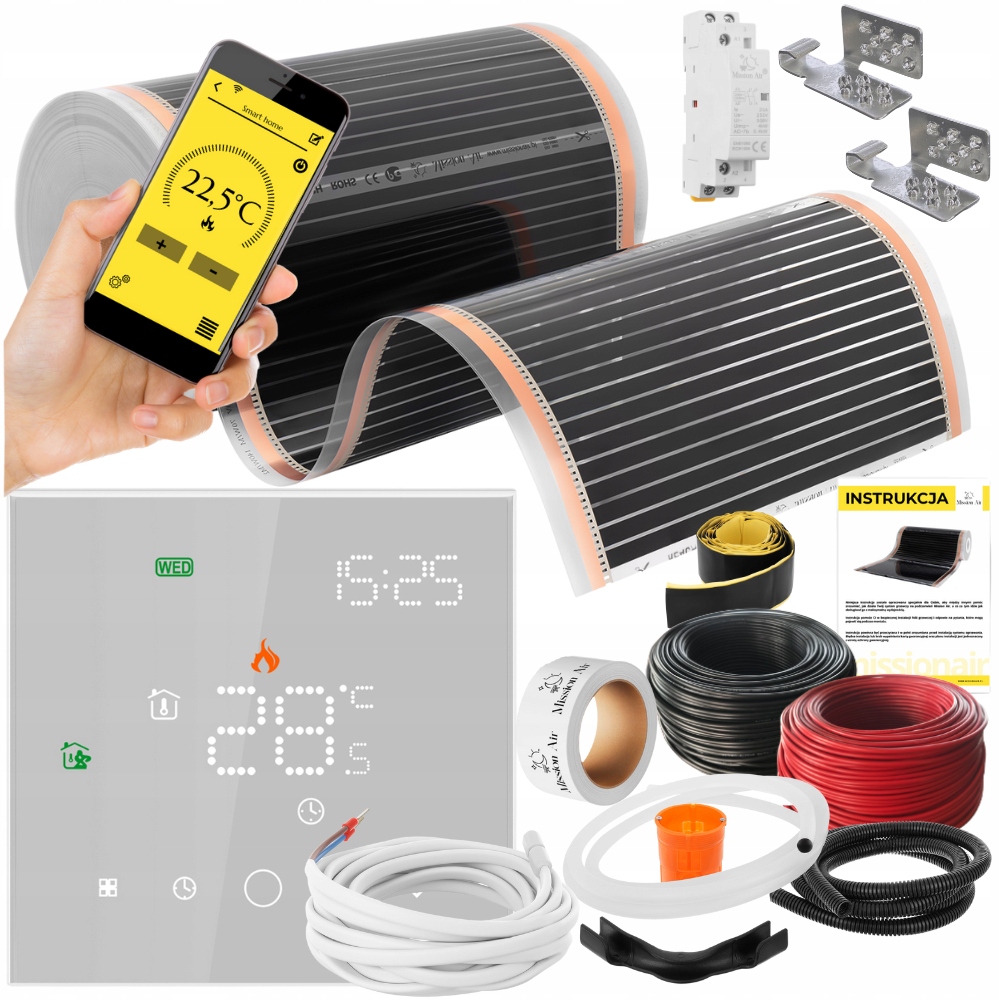 Set Mission Air Fólia vyhrievacia podložka Infračervená 50 cm A 160 W/m² 26 m² Ptc