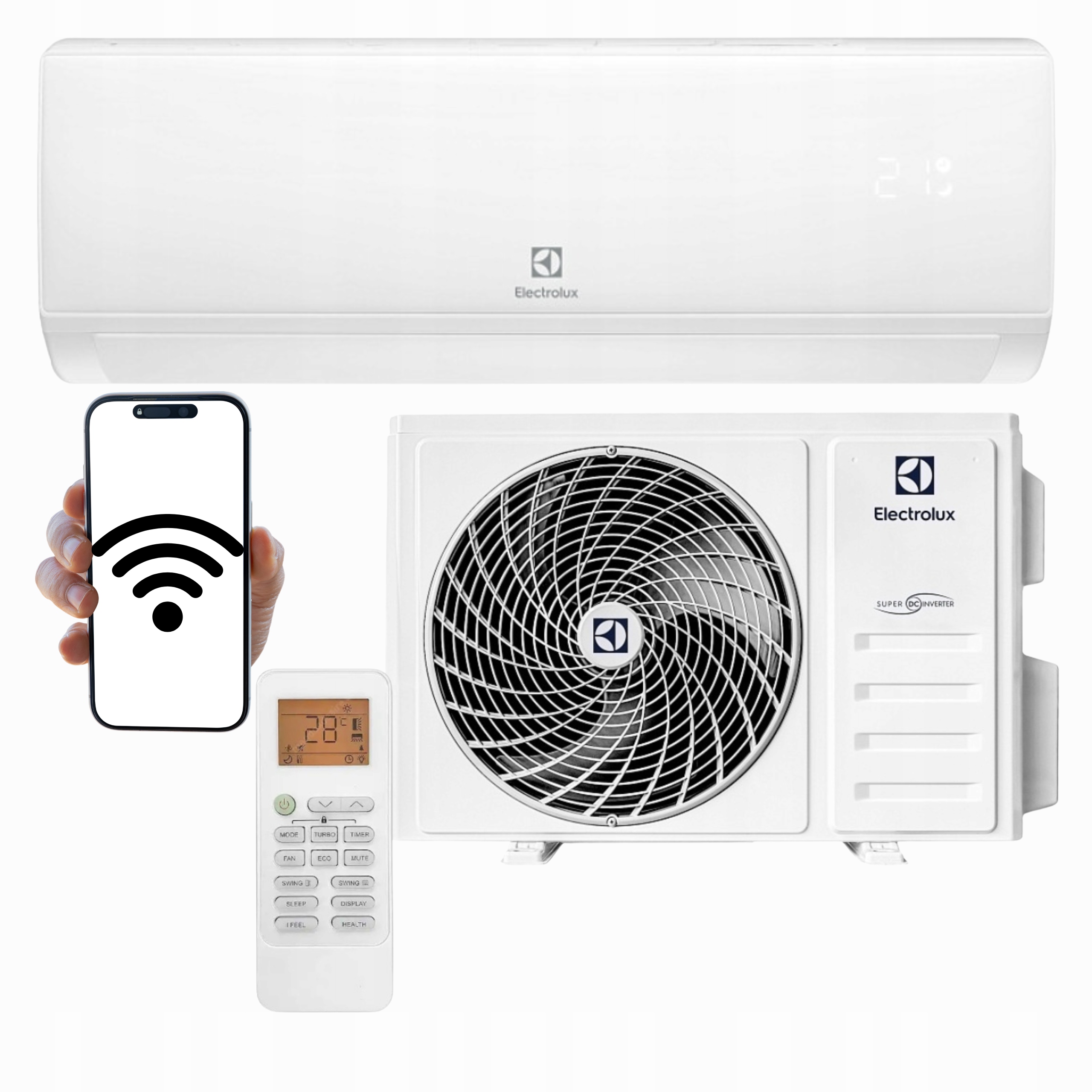 Nástenný klimatizátor Electrolux Hel 2,6 kW 30 m2 WiFi Domáca Klimatizácia