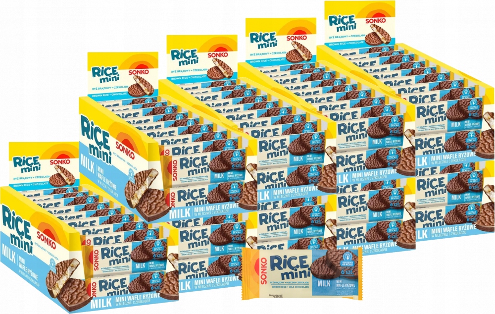 Sonko Mini Wafle Ryżowe Czekolada Mleczna 27g x108