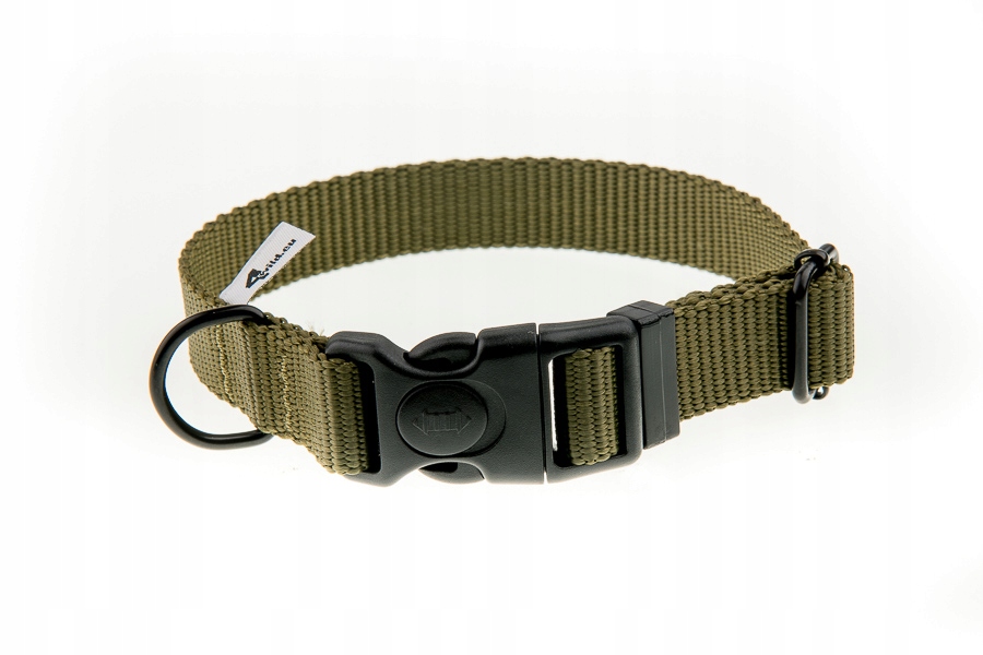 

Obroża z taśmy 25 mm khaki 37-57 cm B. mocna
