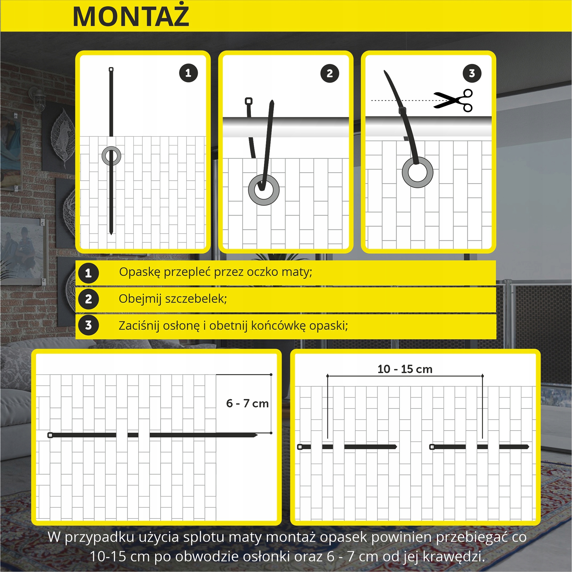 OSŁONA BALKONOWA TECHNORATTAN MATA BALKON 0,9x3m Materiał dominujący technorattan