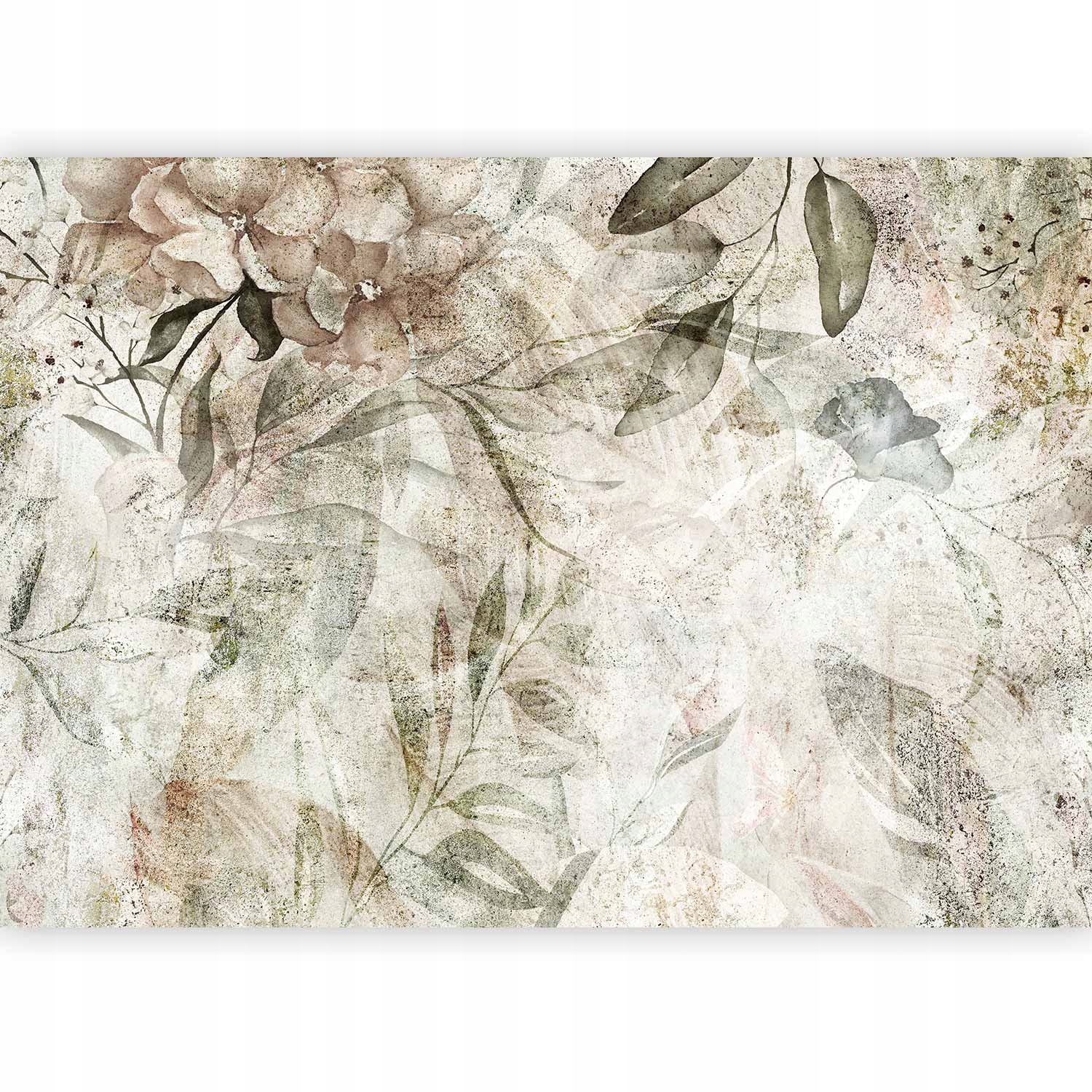 Fototapeta Kwiaty Liście Retro Vintage Boho Natura Tapeta Do Salonu 350x256