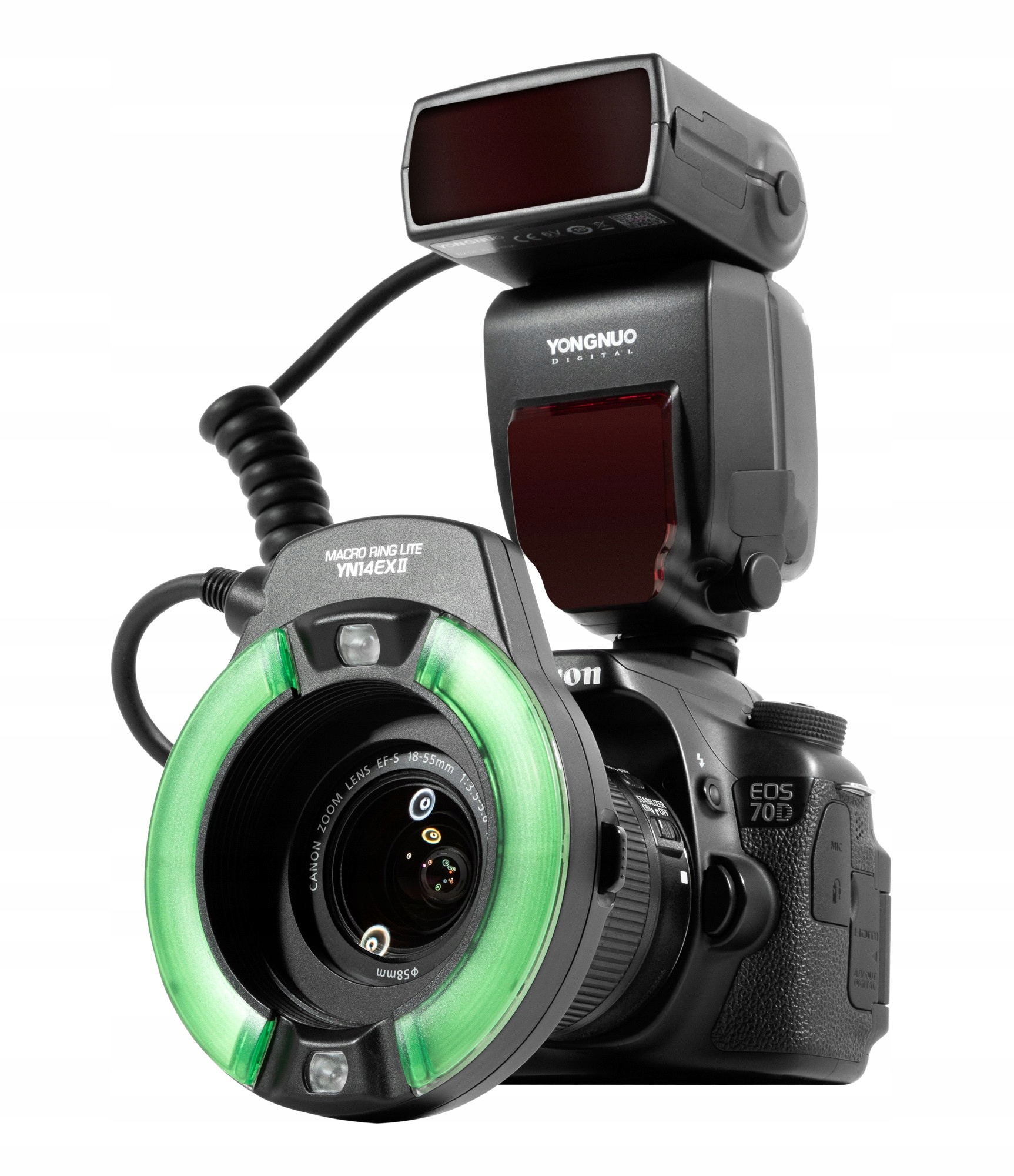 LAMPA PIERŚCIENIOWA DO APARATU FOTOGRAFICZNEGO CANON + ZESTAW DYFUZORÓW Stan opakowania oryginalne