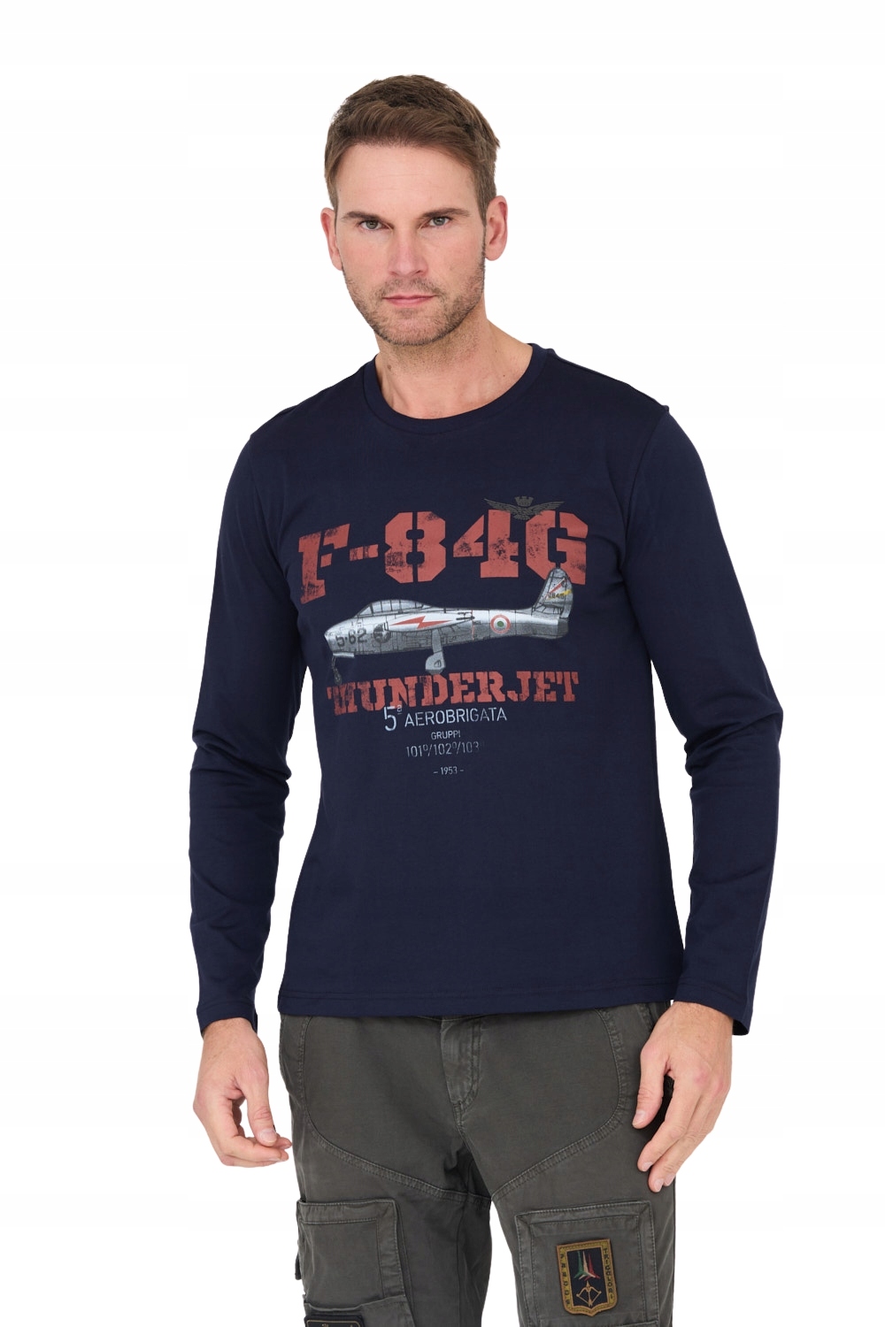 Aeronautica Militare Tmavě modrý dlouhý rukáv F-84G Thunderjet M