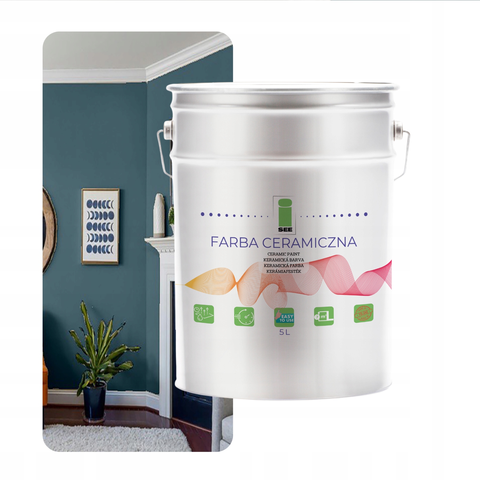 Keramická Umývateľná Stenová Farba Na Steny, Sivá, Odtieň 5 L, Odolná Voči Škvrnám