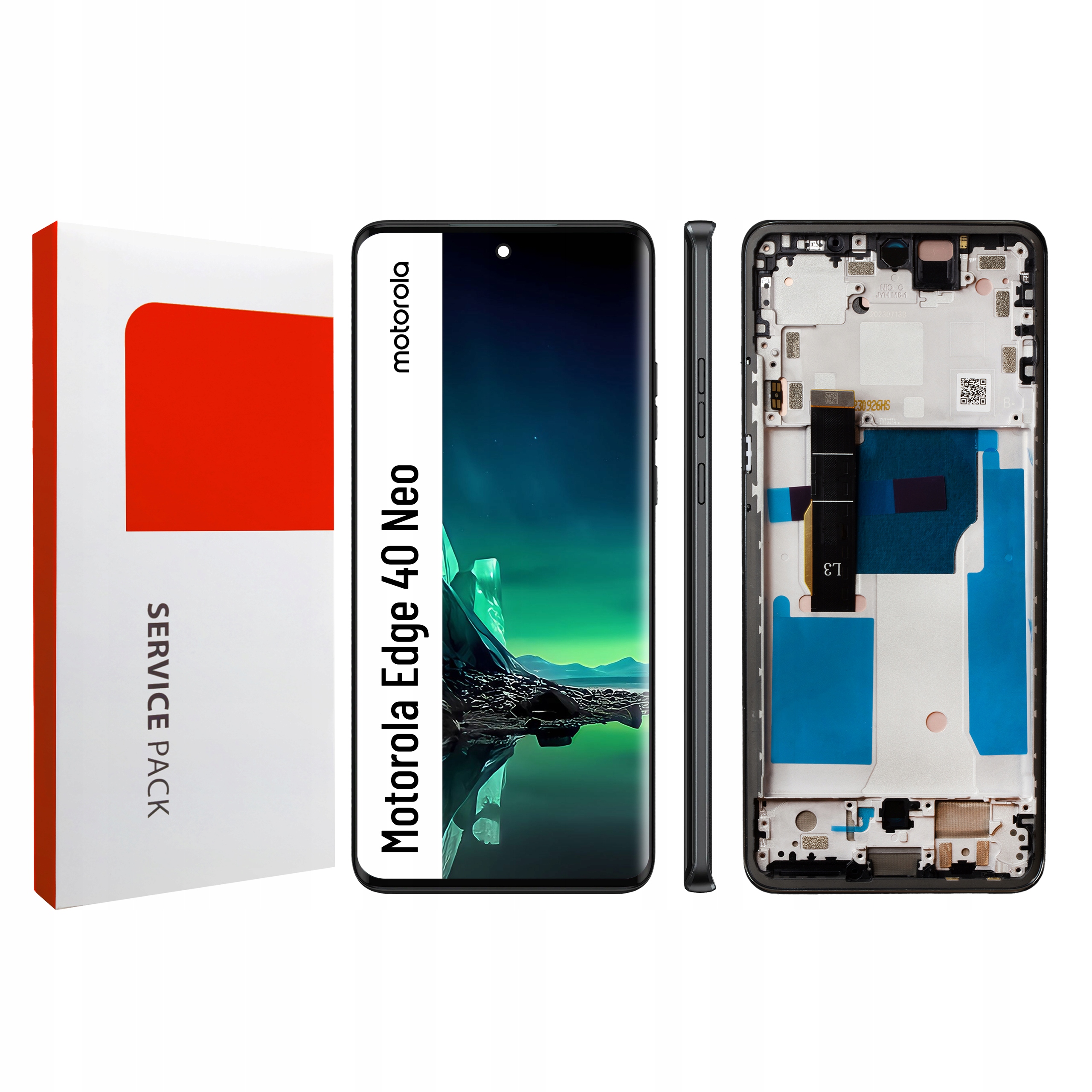 Displej s rámčekom pre Edge 40 Neo Originál Zila Display Panel LCD Black