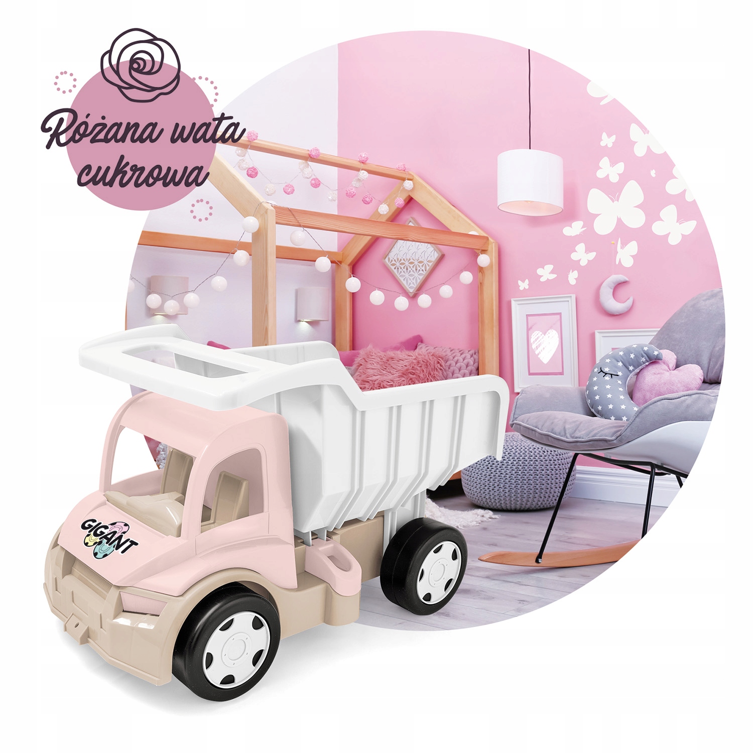 DUŻA RÓŻOWA WYWROTKA GIGANT TRUCK MAX 150KG WADER 41106 EAN (GTIN) 5900694411067