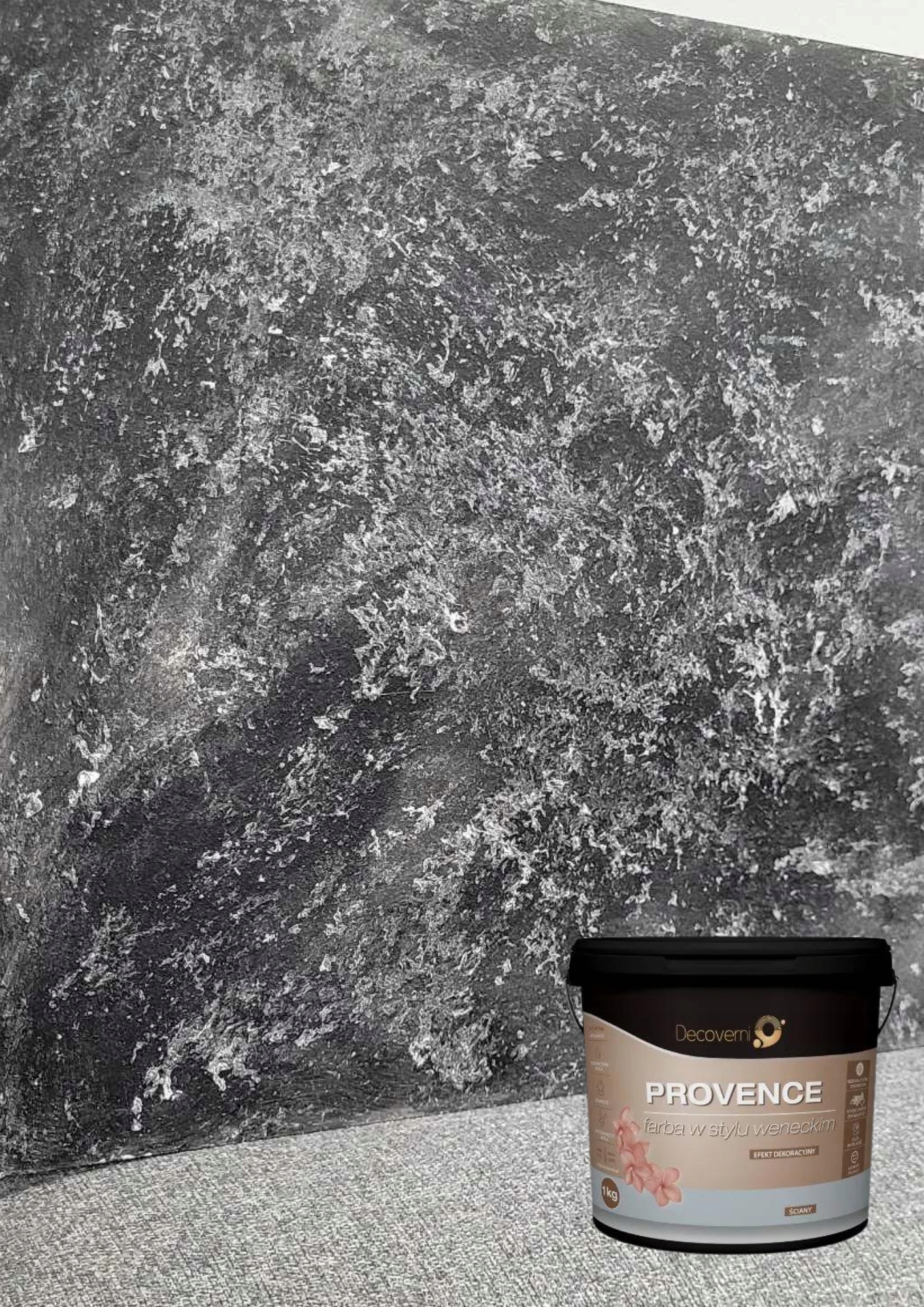 Provence benátska hlina sada na cca 24 m2 Tmavá Žula