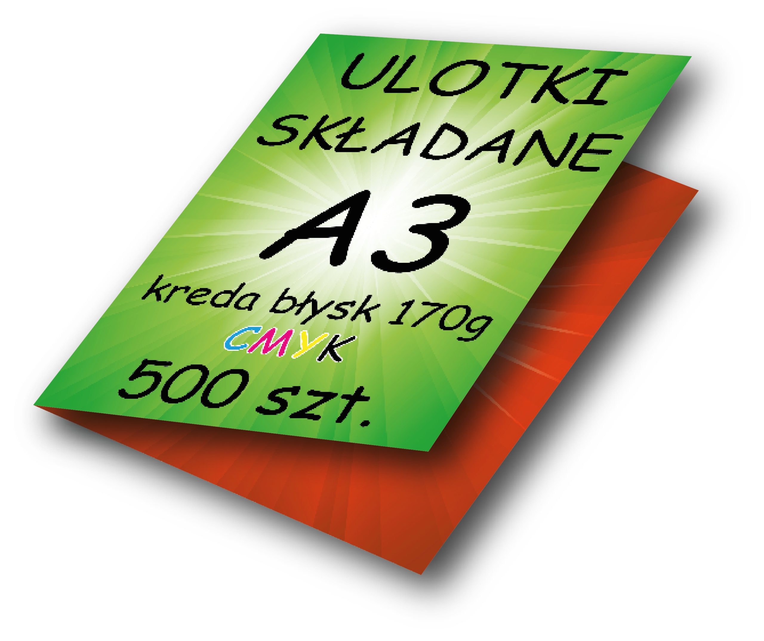 

Ulotki składane A3 do A4 Kreda błysk 170g 500 szt