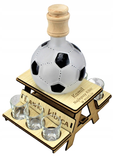 Zestaw Piłka Kieliszki Ławka Kibica Indywidualny Grawer Zawieszka