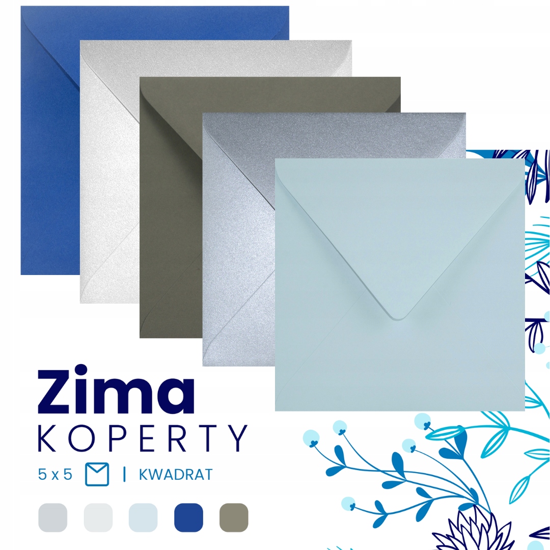 

Koperty kwadratowe kolorowe mix Zima 25szt.