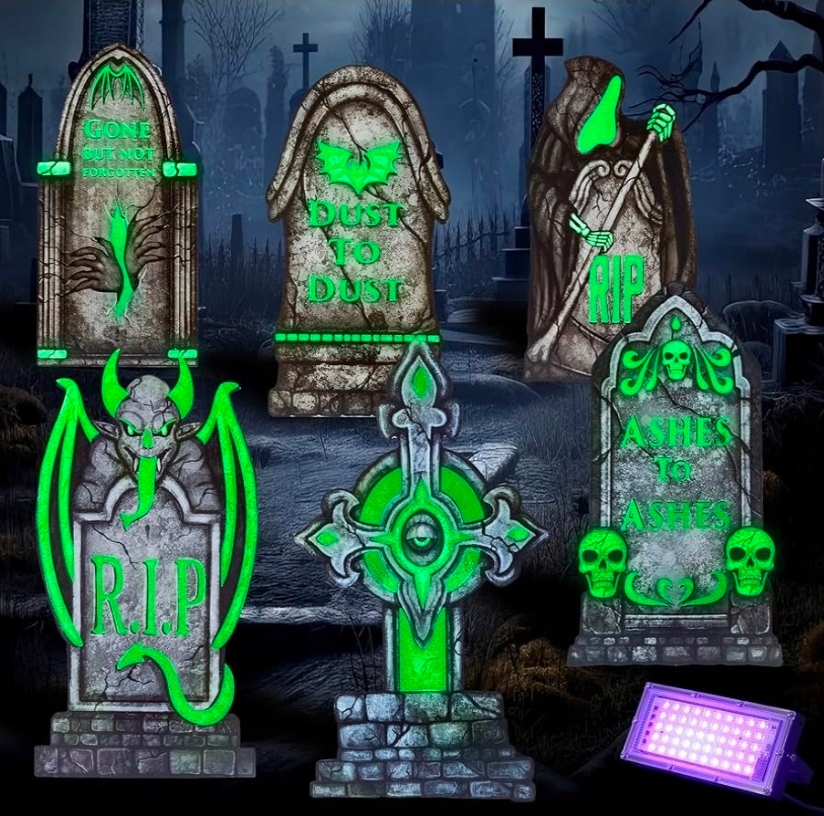 Halloweenské Dekorace 38 CM, Venkovní Hřbitov, Fluorescenční Náhrobky