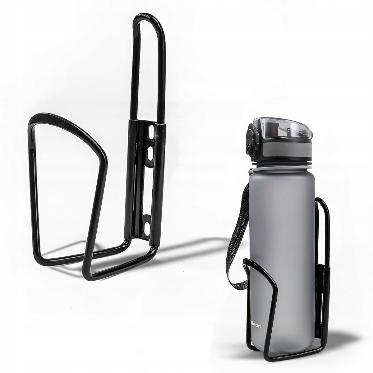 UCHWYT ROWEROWY KOSZYK DO ROWERU NA BIDON BUTELKĘ METALOWY REGULOWANY