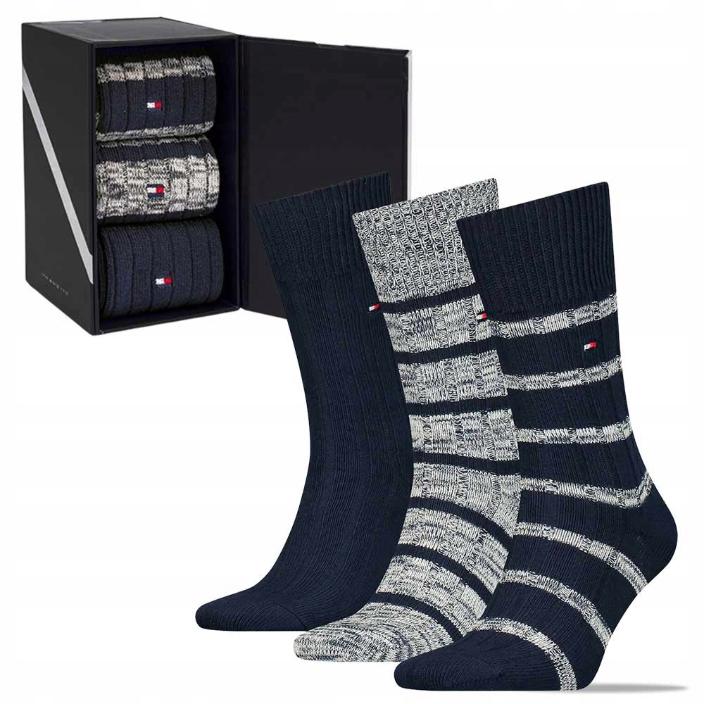 Ponožky Tommy Hilfiger Sada 3 balení Ponožky Vysoké Giftbox vel. 39-42