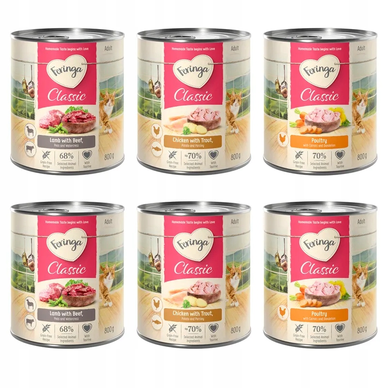 Mokra karma dla kota Feringa mix smaków 6 x 800 g