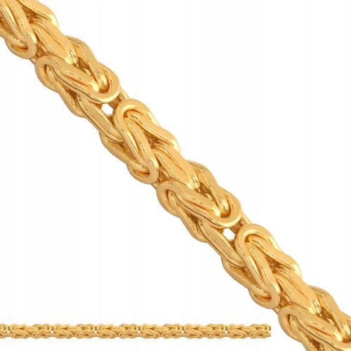Zlatý pánský náramek 585, královská vazba, plné zlato, váha 7,40 g, 2 mm, 21 cm