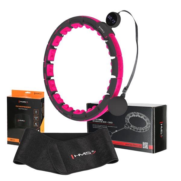 Zestaw Hula Hop Magnetyczny Black/pink HHM16 Z Licznikiem Hms Pas Wyszczu