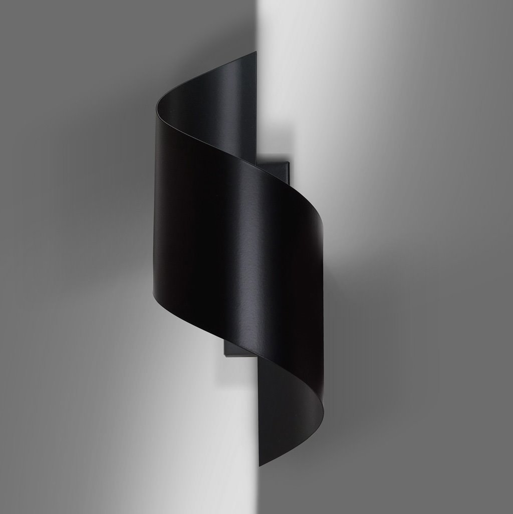 Kinkiet Spirala Zakręcony Rolka Emibig Spiner Black 920/2 Metalowy Czarny