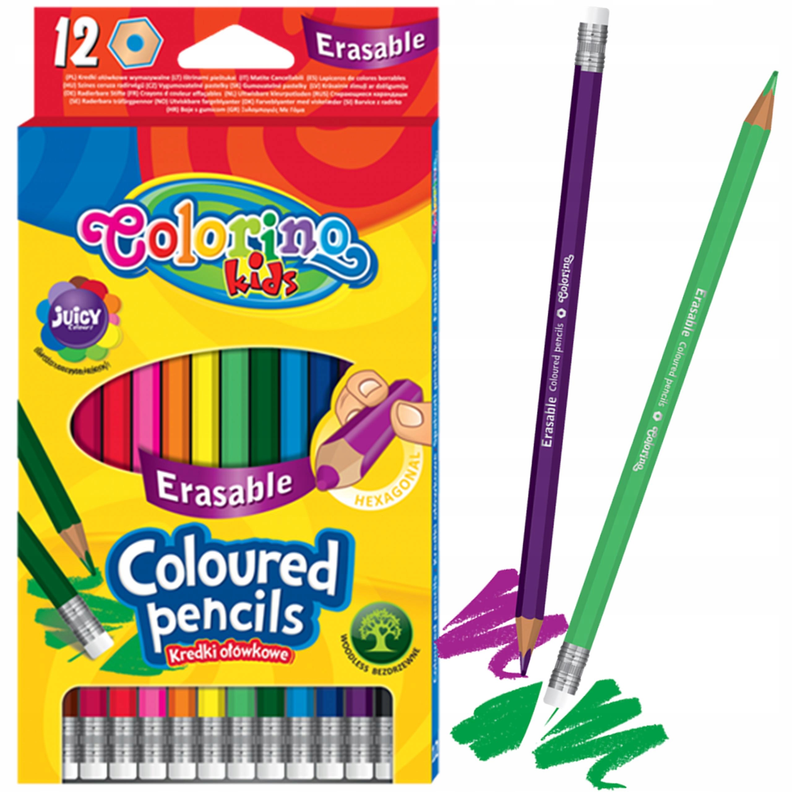 

Kredki Z Gumką Wymazywalne Colorino 12KOL Ołówkowe