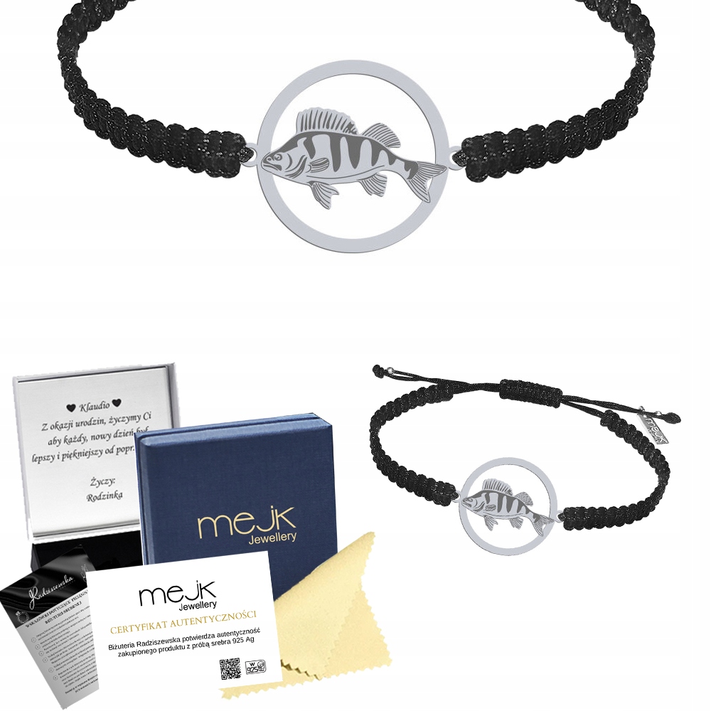 Stříbrný náramek s okem 925 Makramé Šperky Dárek Gravírování Bonus
