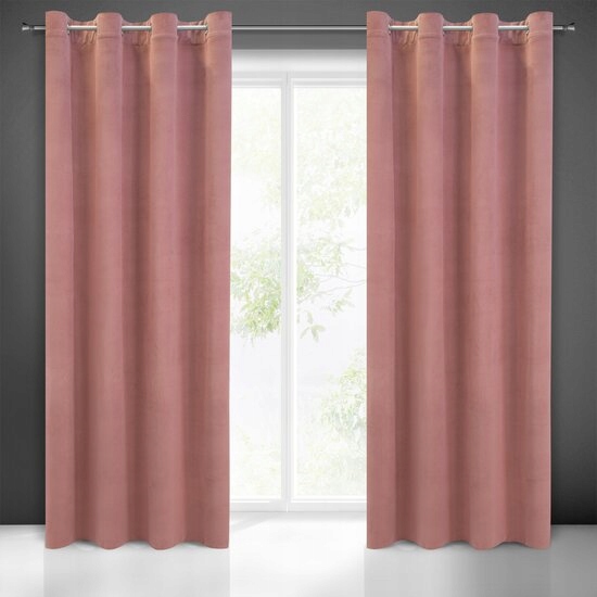 ZASŁONA VELVETOWA MILO CIEMNY RÓŻ KÓŁKA 140X250 Stan opakowania oryginalne