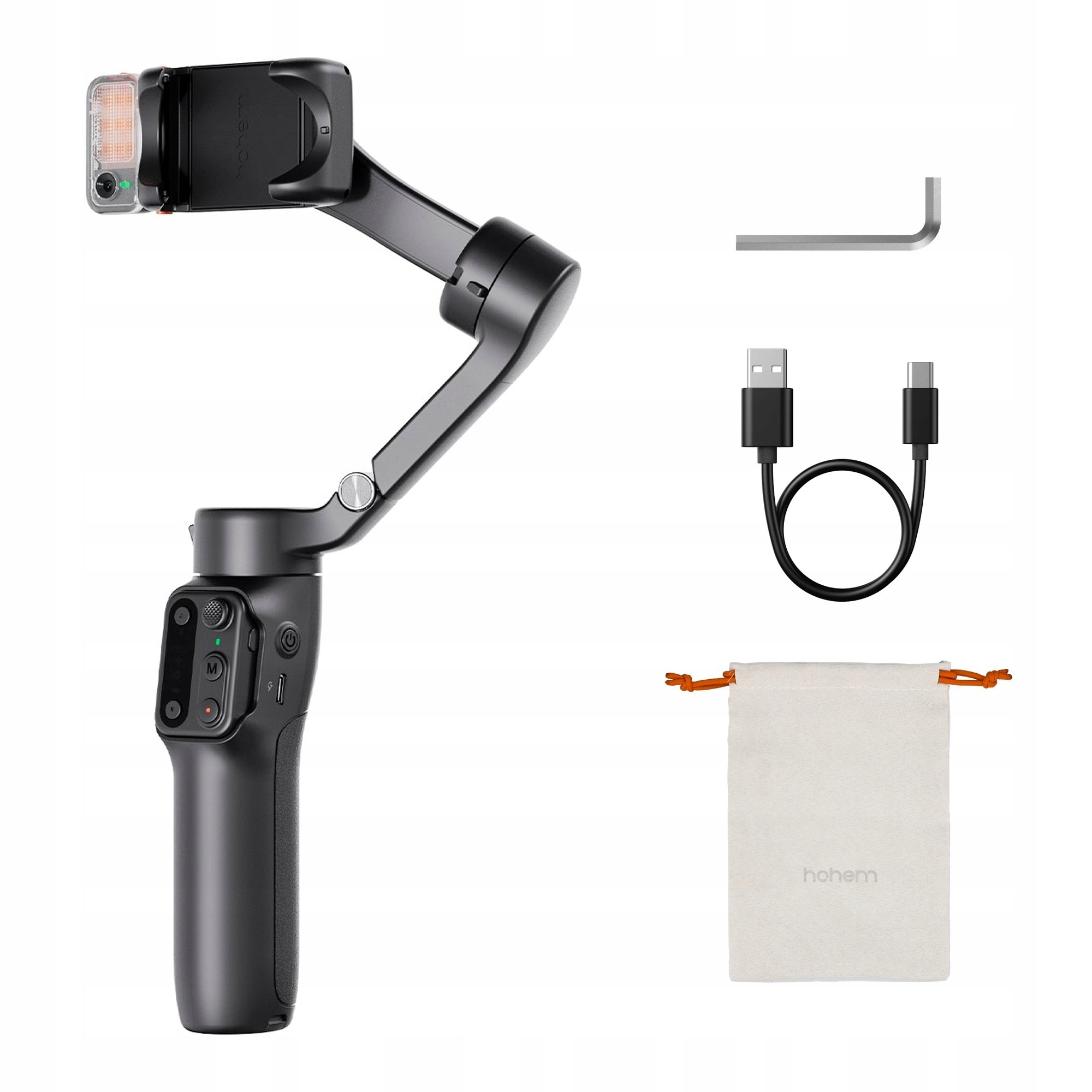Gimbal do telefonu Hohem iSteady V3 czarny Ai tracker lampa pilot 13 h