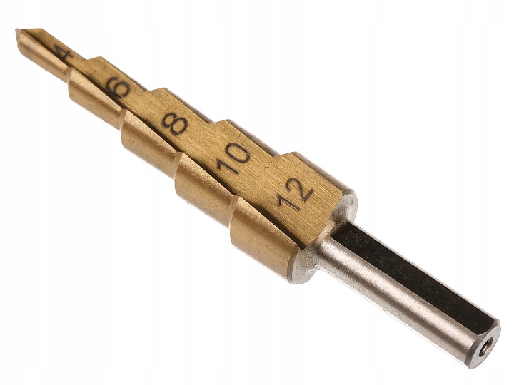 WIERTŁO STOŻKOWE STOPNIOWE STOPNIOWANE CHOINKOWE HSS TYTAN 4-12mm Kod producenta V06010