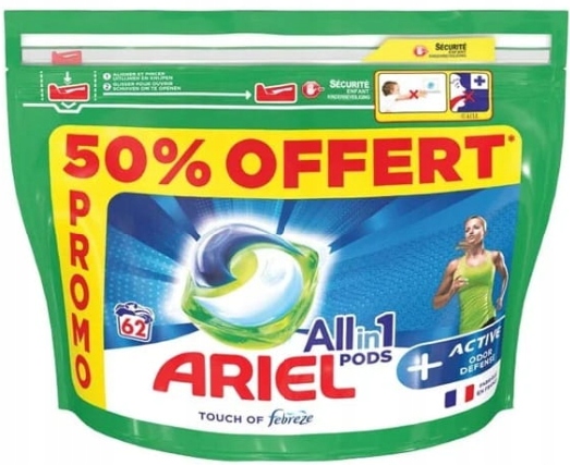 

Ariel kapsułki do prania all in 1 Active 62 szt.