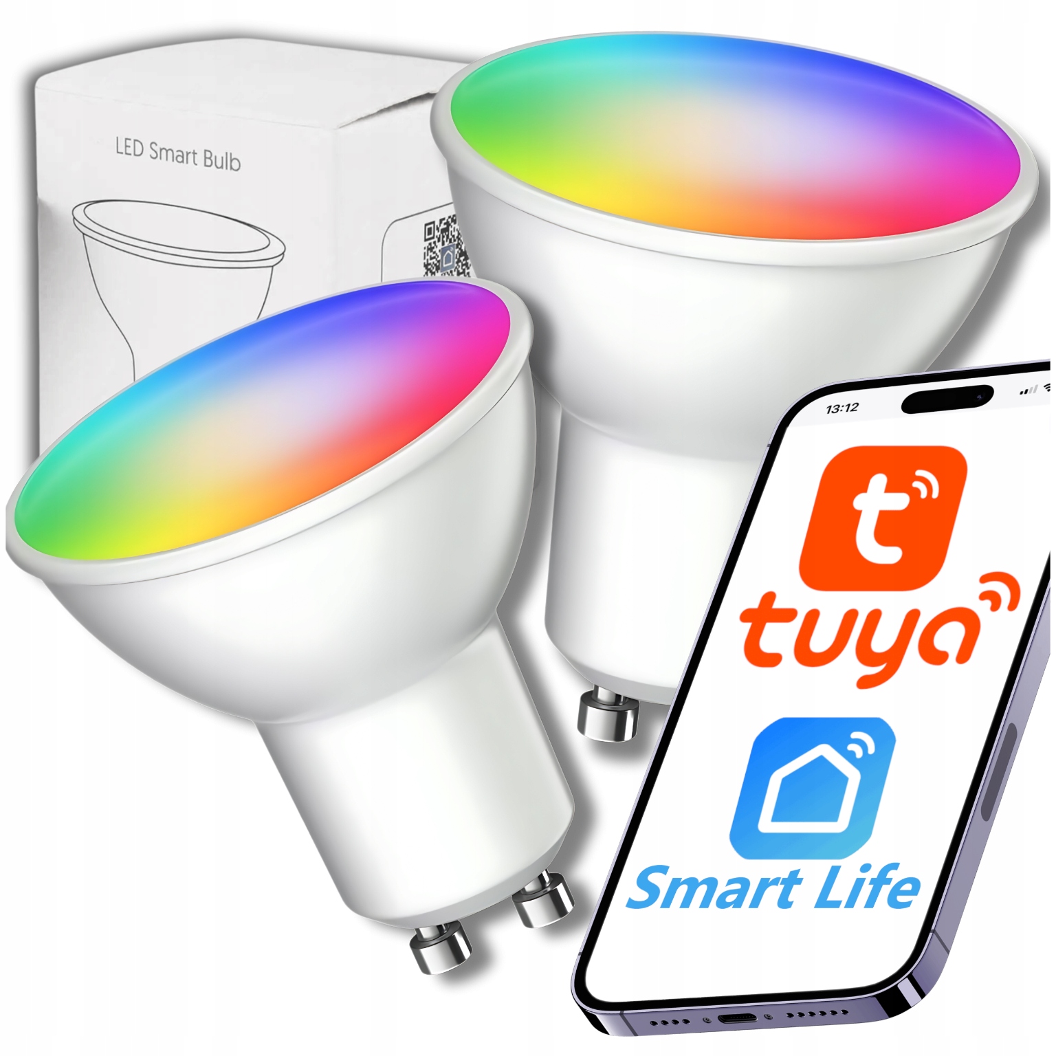 2x ŻARÓWKA LED GU10 4.5W RGB CCT+BIAŁY WiFi TUYA SMART Inteligentna Halogen