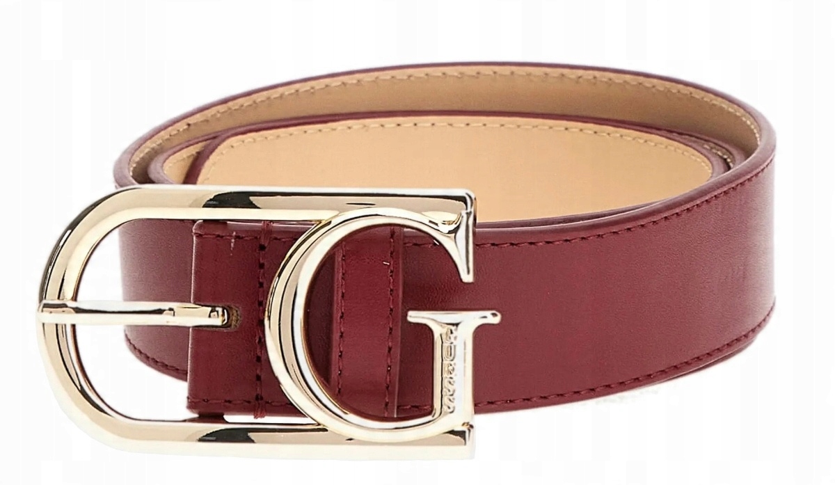 Pásek Dámský Elegantní Stylový Vínový Klasický Jako Dárek Krabička Guess L