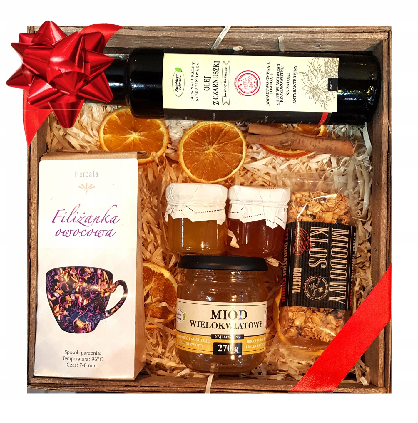 Levně Dárkový Koš Dárek Herba Olej Med Džemy