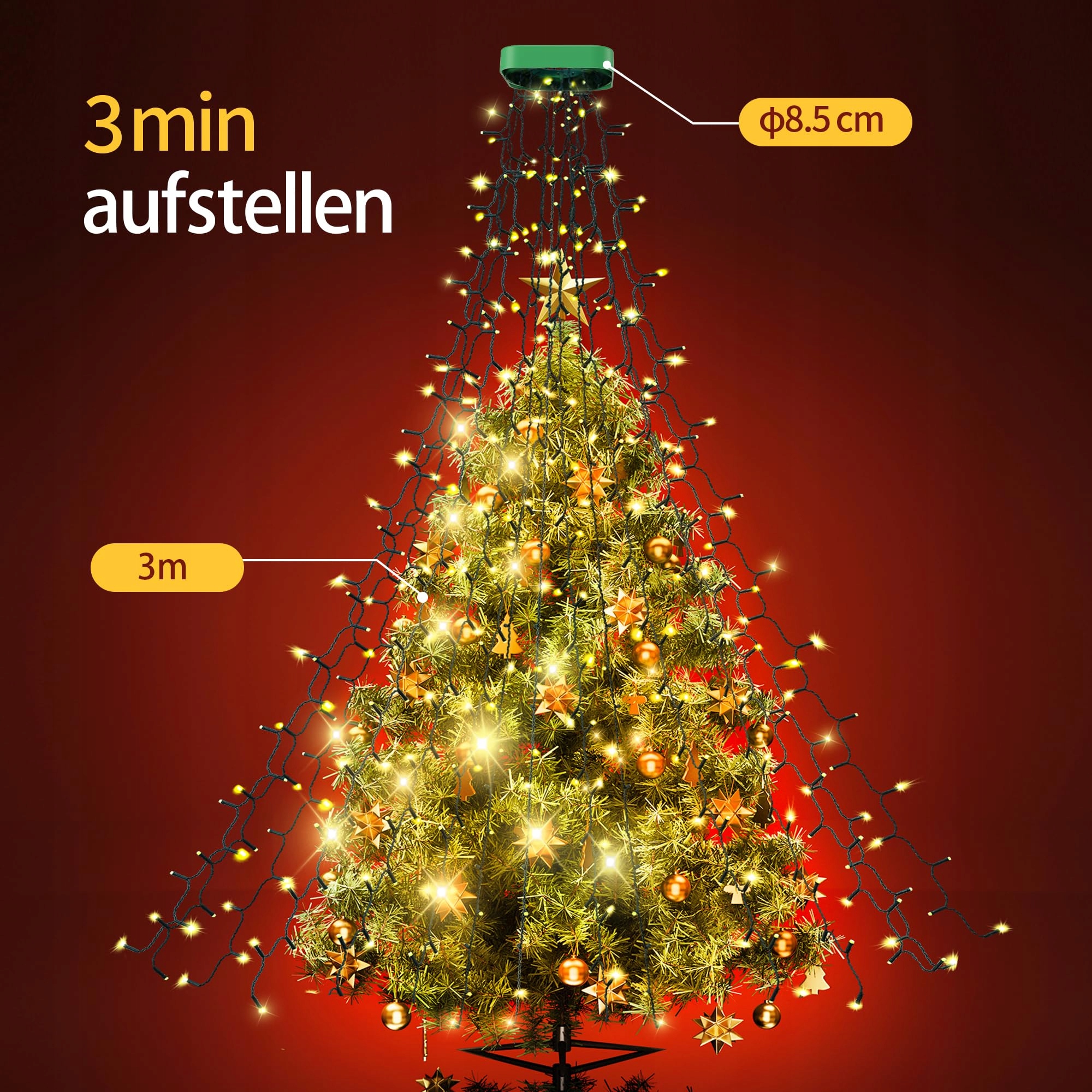 GYLEFY Lampki Choinkowe Wodoodporne Girlanda Świąteczna 3M 480 LED IP65 — miniatura 5