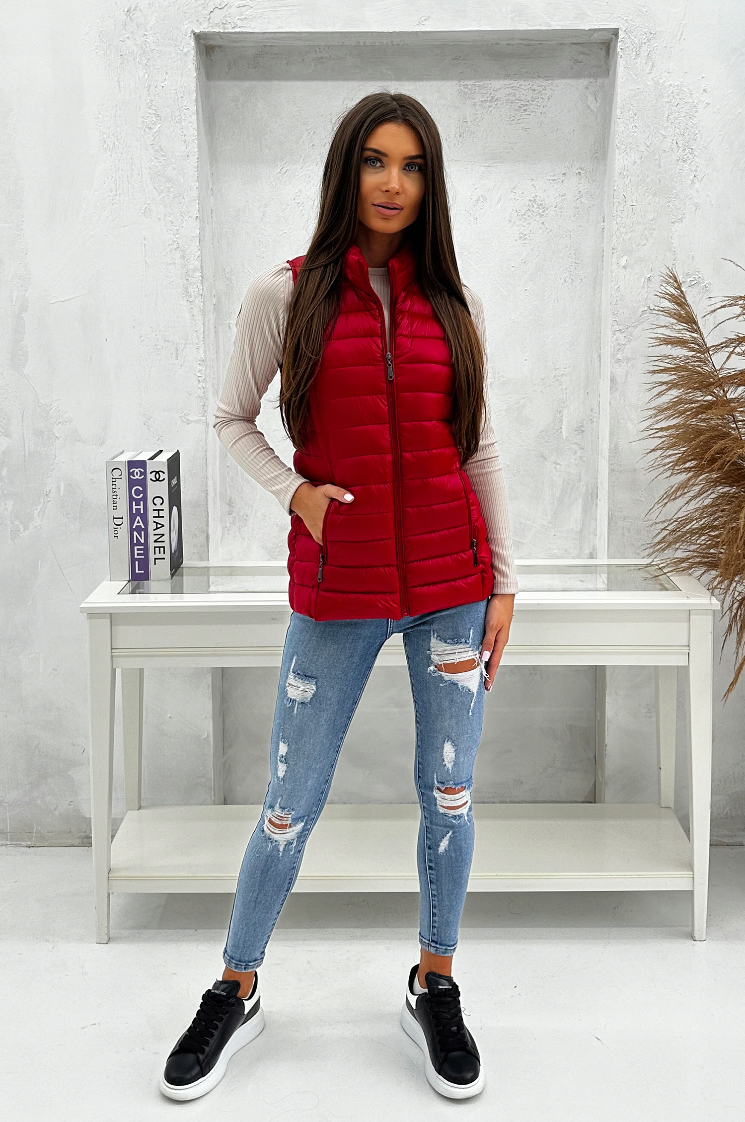 DZ9153 r M DAMSKI BEZRĘKAWNIK KAMIZELKA OCIEPLANA Rozmiar M